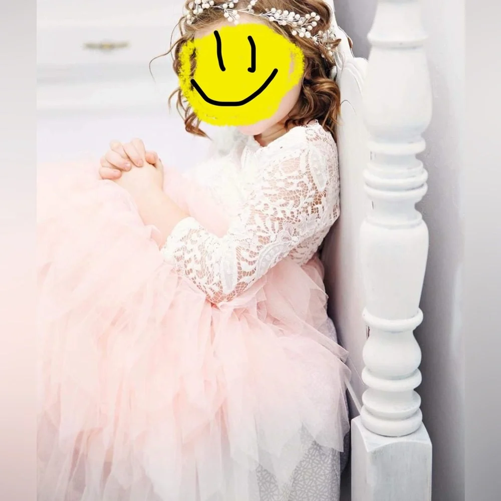 🧚 Backless A-line Lace Back Flower Girl Dress - Picture 2 of 7